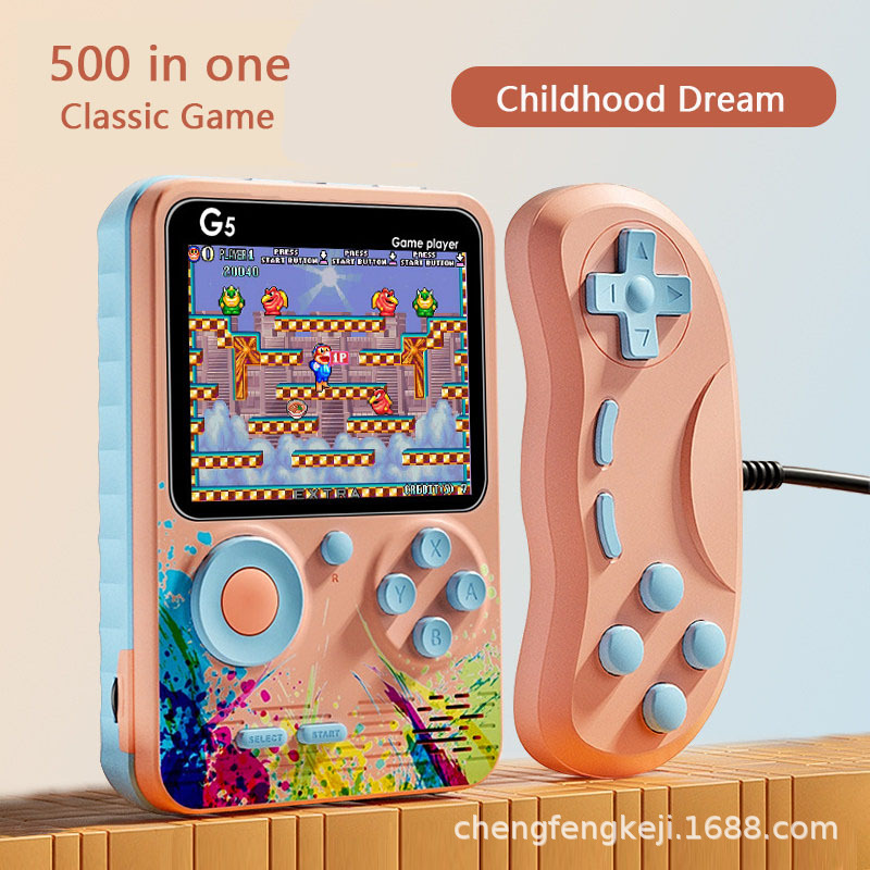 Cross Border G5 Mini Handheld Game Machine 500 One Retro Nostalgic Handheld Game Kids Classic Two Player Game Arcade