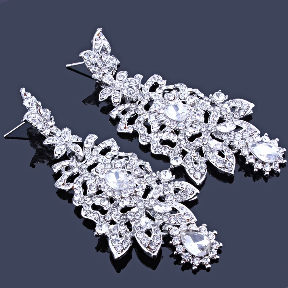 Jewelry for bride, necklace and earrings, set, dress, accessory, European style, India, 3 piece set, light luxury style