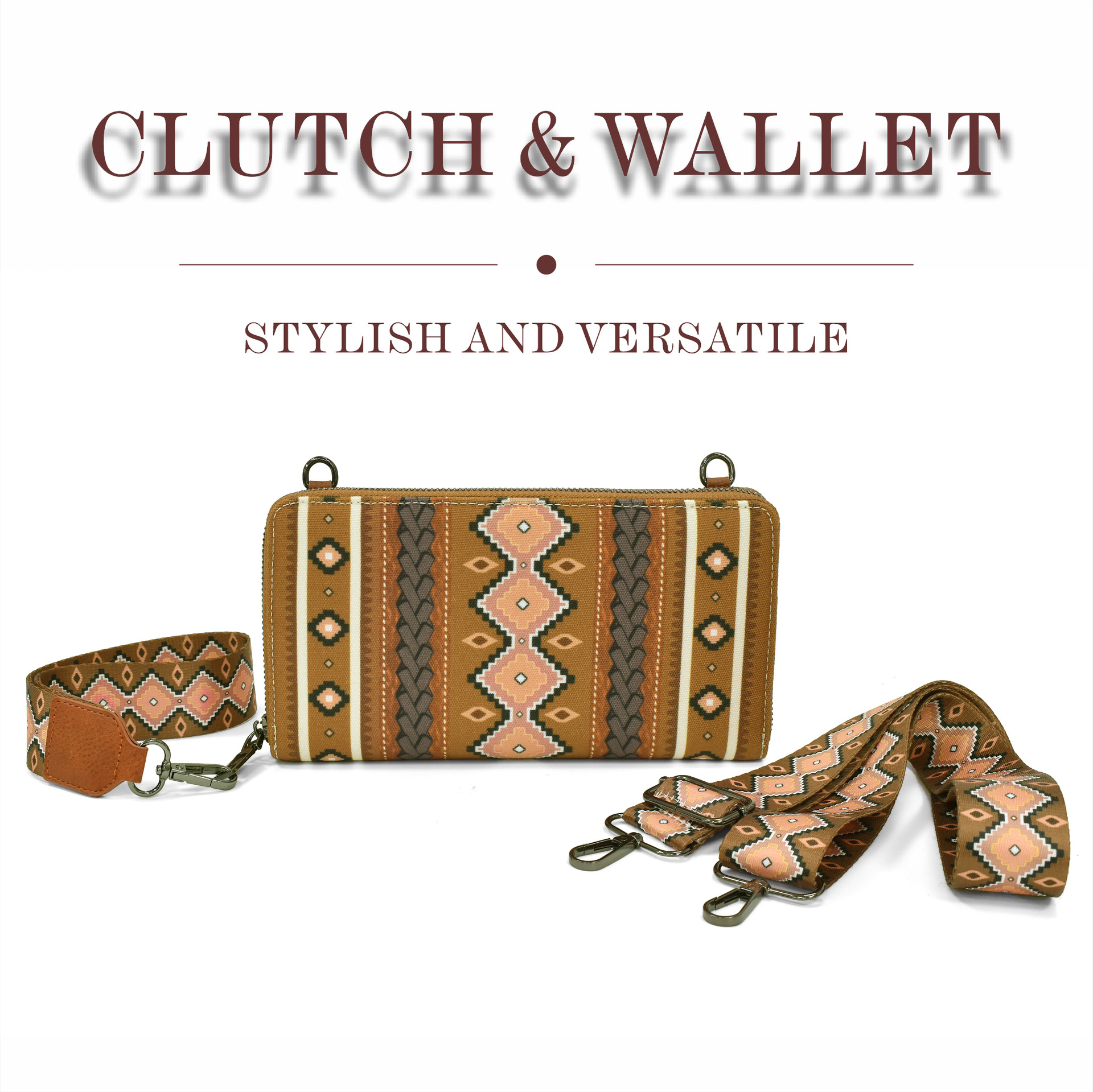 Women's Canvas Printing Ethnic Style Square Zipper Shoulder Bag Crossbody Bag display picture 23