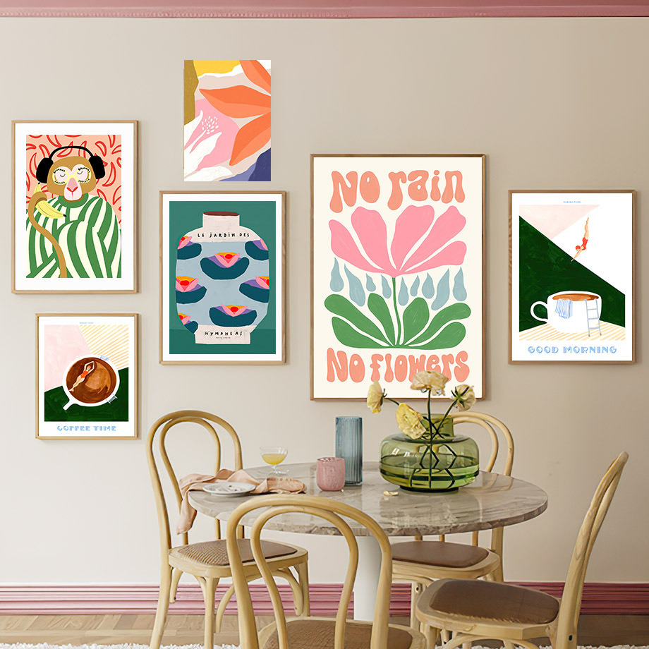 Modern Minimalist Bedroom Bedside Living Room Decorative Painting Abstract Painting Plant Flower Background Wall Hanging Painting