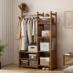 Hanger Solid Wood Multifunctional Coat Rack Bedroom Household Storage with Storage Cabinet Bedside Clothes at Night