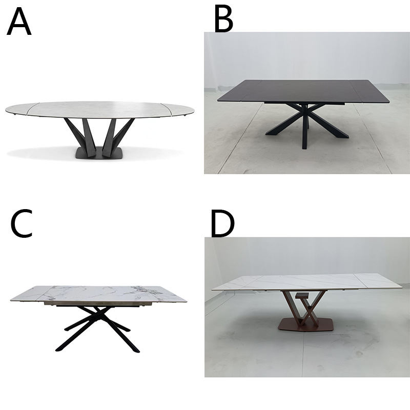 Dining Table Italian Slate Household Folding Dining Table and Chairs Small Apartment Combination Modern Simple Rectangular Retractable Dining Table