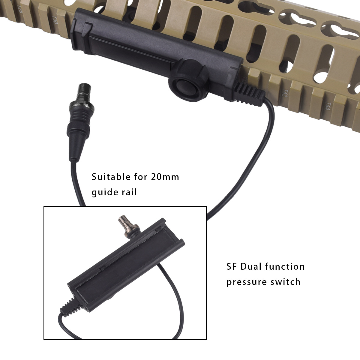 M600B/M600C High-Brightness Handheld LED Aluminum Alloy Tactical Flashlight Dual Control SF Interface Mouse Tail 20mm_voghion.com