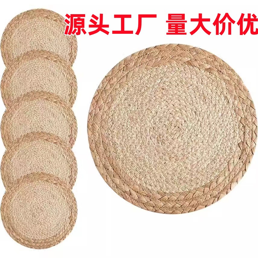 跨境草编玉米皮桌垫天然葫芦草西餐垫隔热垫日式防烫杯垫编织餐垫