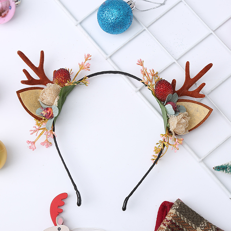 Nueva moda Venta caliente Navidad flocado corbata diadema niños diadema DIY fábrica al por mayor