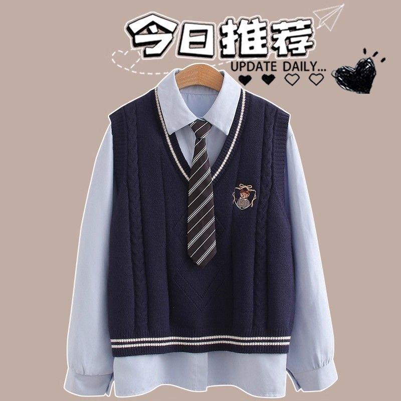 初中生秋装女2025新款学院风套装青少年女装高中学生一整套穿搭潮|undefined