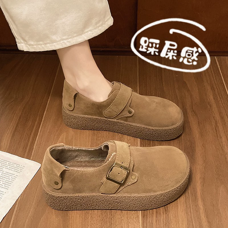 Ретро обувь Birkenstock для женщин 2025 весна и осень, беременные с антискольжением, мокасины с ощущением шва под ногой, носок круглой формы, универсальные ботинки