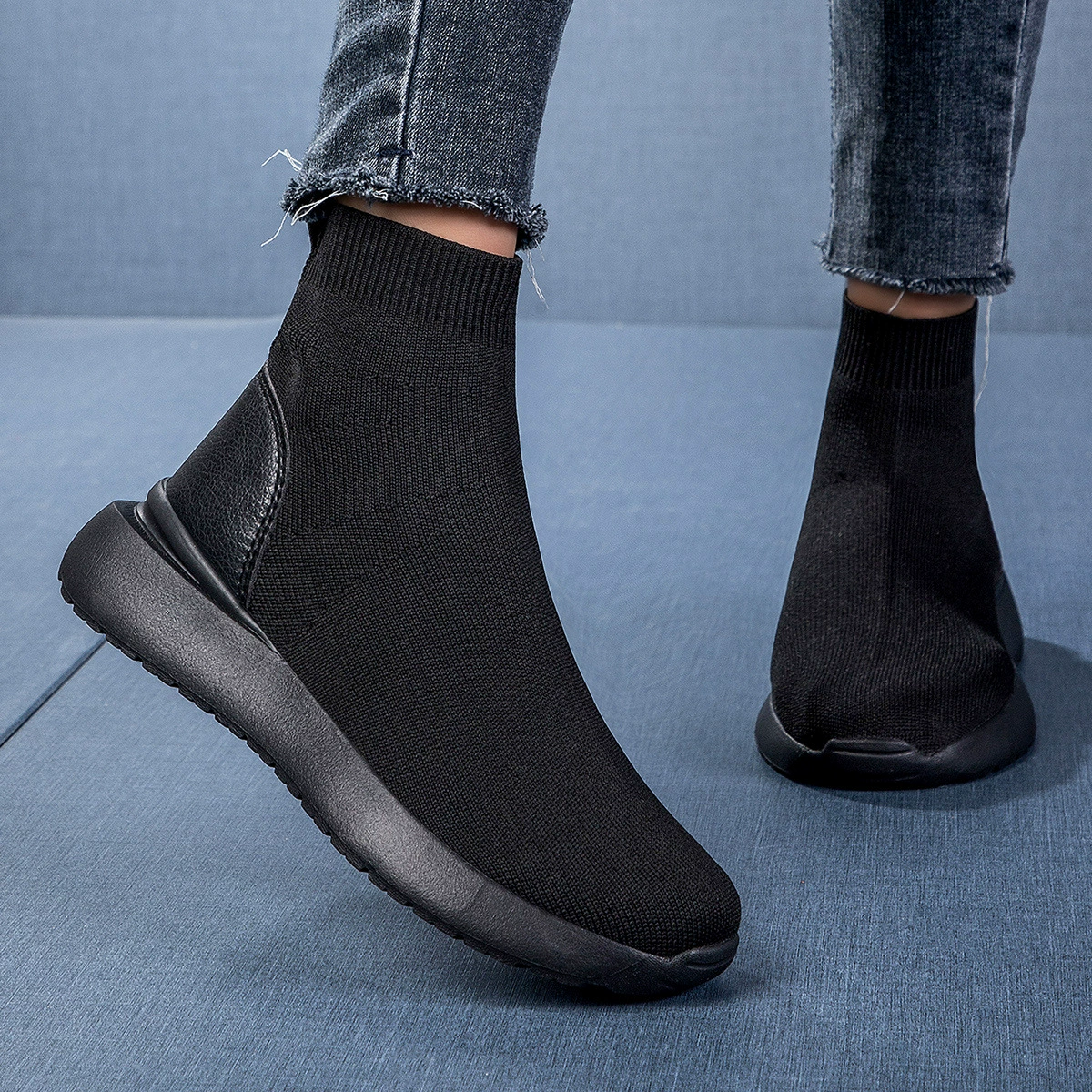 2025 большой размер трансграничные кроссовки с высокими носочными носками