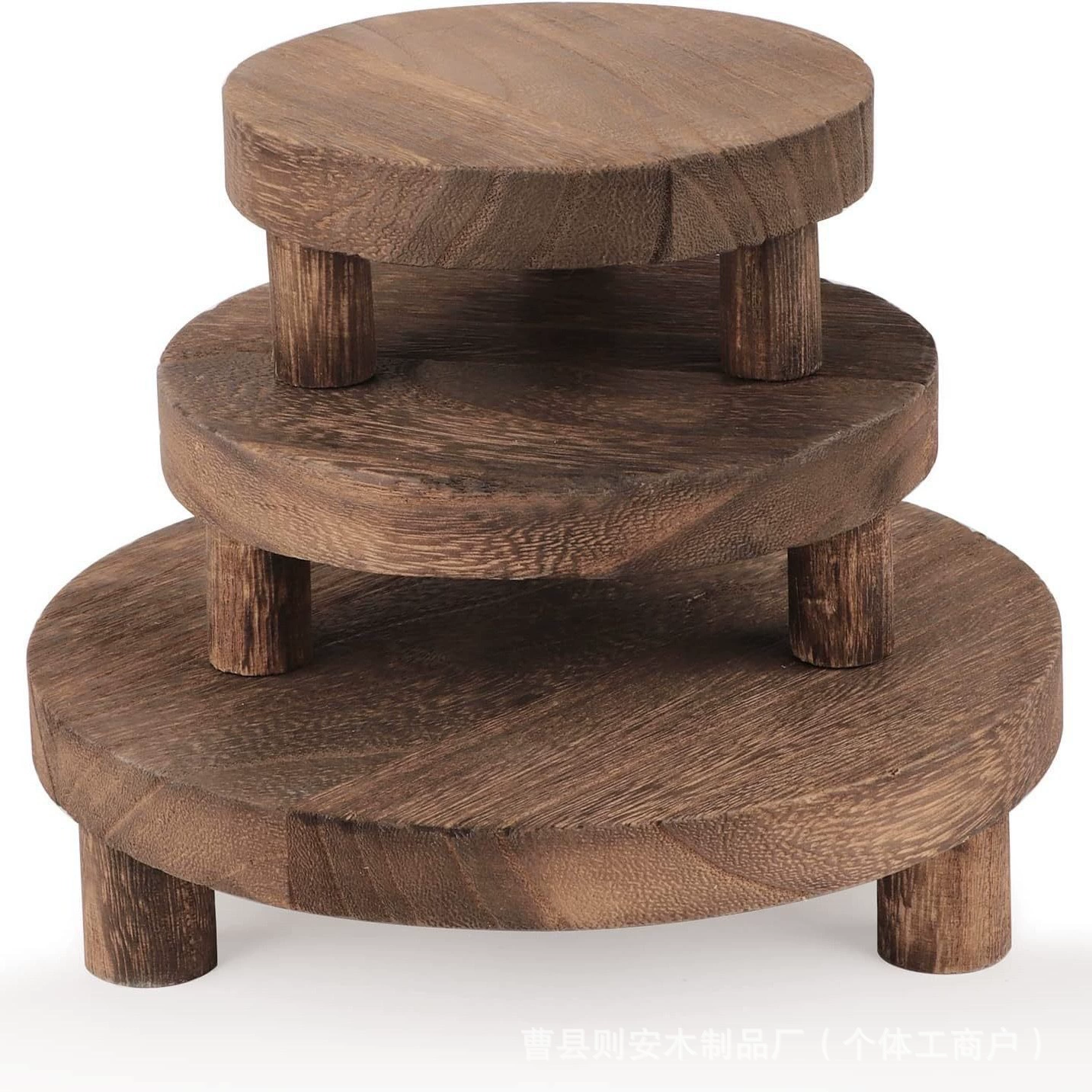 Wooden round flowerpot base solid wood small stool ornaments creative storage rack cup base bracket round bottom bracket