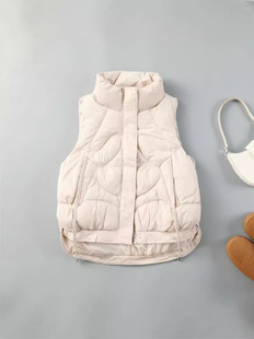 Down cotton vest women's 2024 autumn and winter new short loose vest vest women's waistcoat