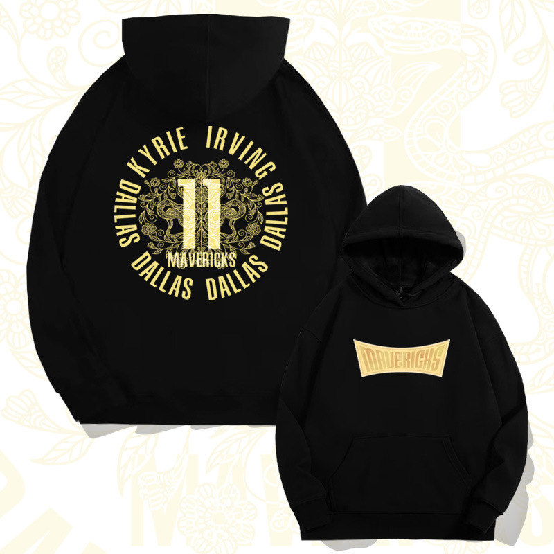 Star Mavericks Irving No. 11 Hooded Pullover Sweatshirt Men's Autum Youth Trendy Brand Loose Off-Shoulder Long-Sleeved Jacket