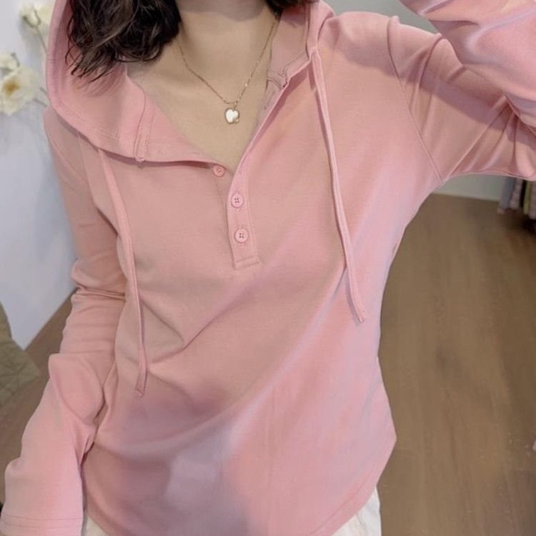文艺范简约德绒连帽长袖恤打底衫女春秋冬大码显瘦宽松百搭上衣|undefined