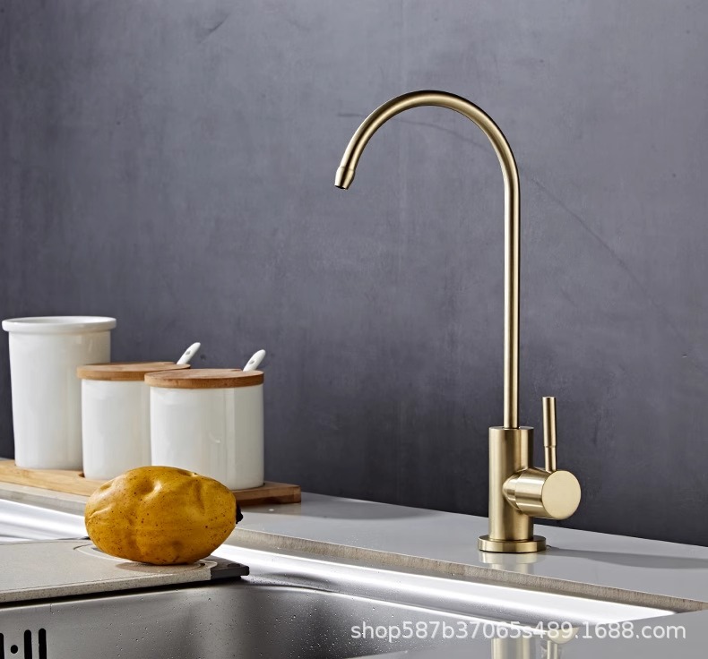 4-point direct drinking golden water purifier faucet 2-point 304 stainless steel water purifier kitchen purified water faucet Item Picture