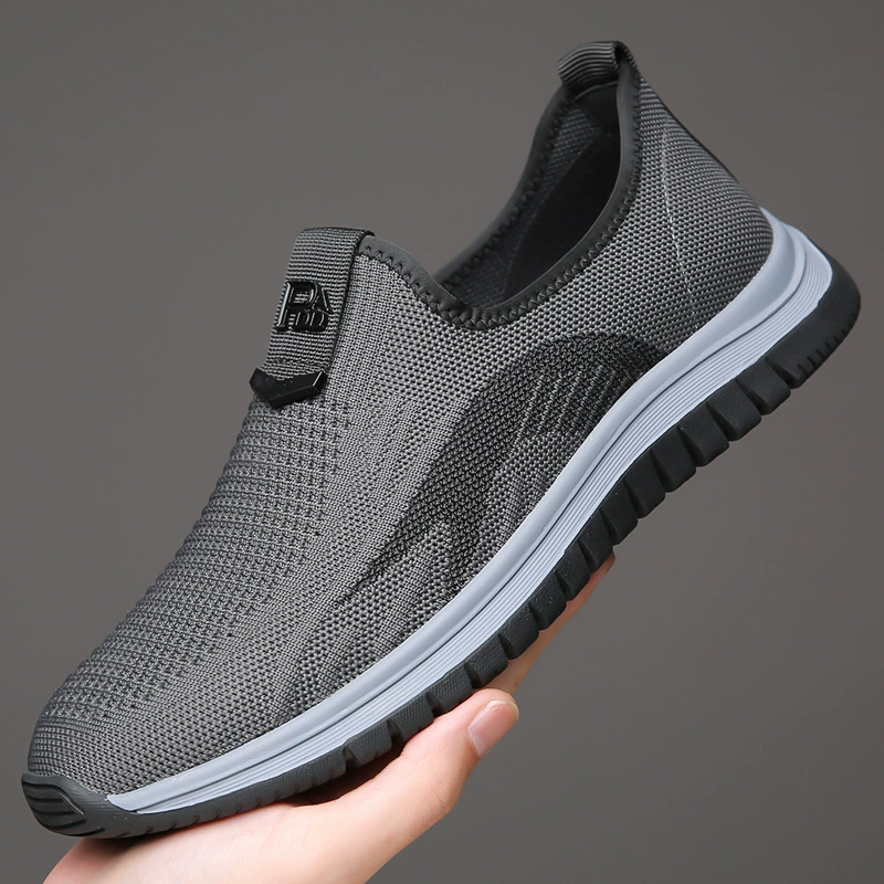 2023 Новая мужская обувь, летняя повседневная обувь, дышащая мягкая подошва, дышащая сетка, летающая тканая обувь для мужчин, кроссовки для бега