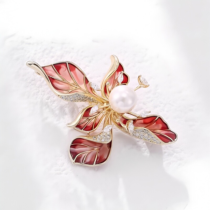 洗練されたアイリスのブローチ高級な女性気質の真珠の胸の花の軽い贅沢なデザイン感のピンスーツのアクセサリー|undefined