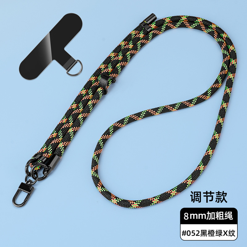 Cordón para teléfono móvil de 8mm, cuello colgante, mensajero, muñeca, eslinga de nailon resistente, cuerda anti-pérdida, longitud ajustable, espalda