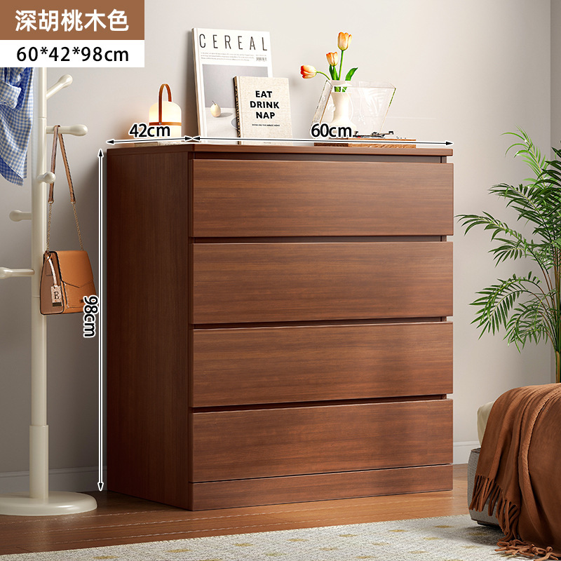 Armario de madera maciza, armario de almacenamiento para dormitorio, armario simple y moderno, armario de almacenamiento de sala de estar contra la pared, armario de cola de noche, armario de cajones