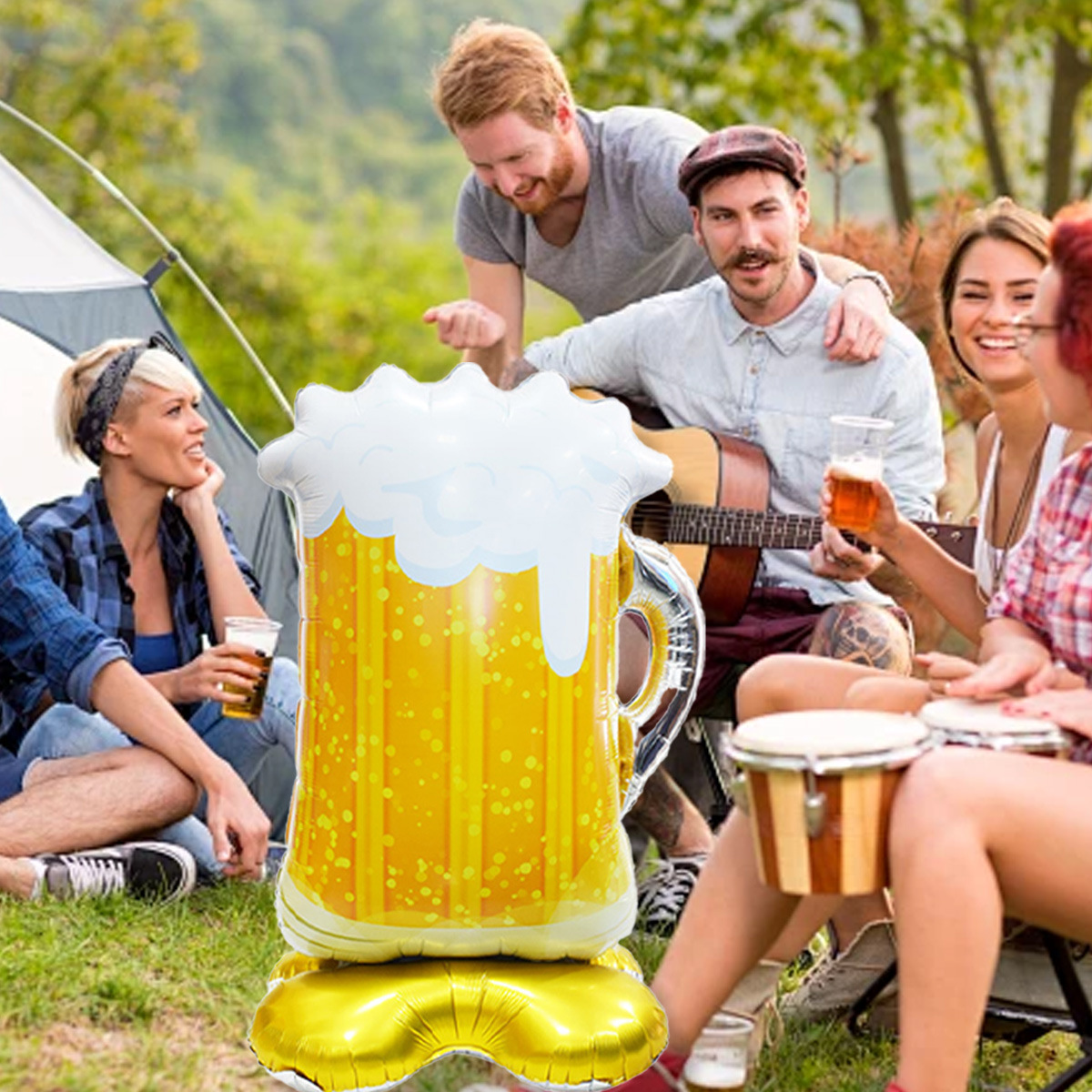 Base de pie grande globo de jarra de cerveza decoración de fiesta de cumpleaños decoración de fiesta festiva globo suministros accesorios