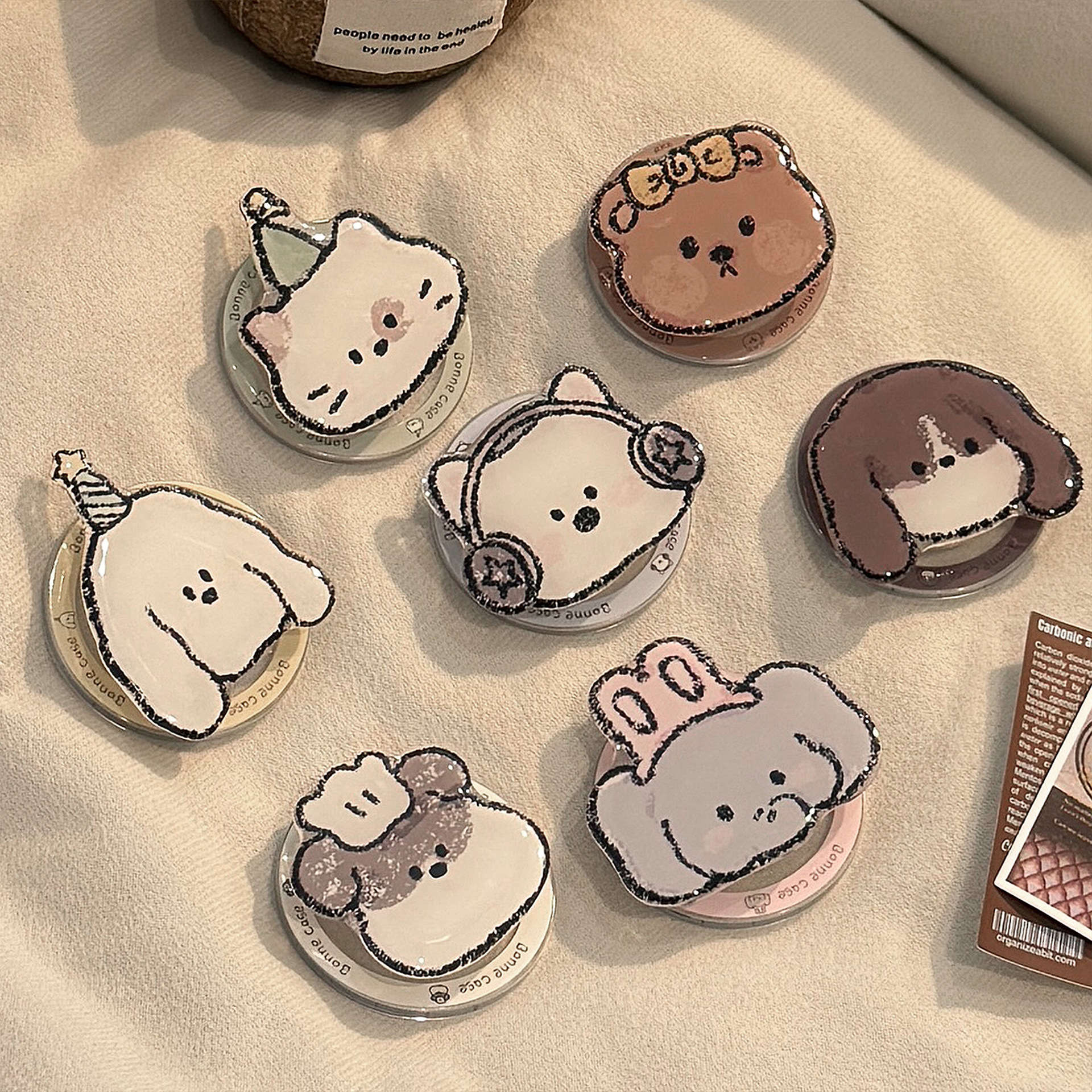 Adecuado para Magsafe soporte magnético lindo de dibujos animados pequeño animal soporte de airbag de teléfono móvil escritorio portátil retráctil