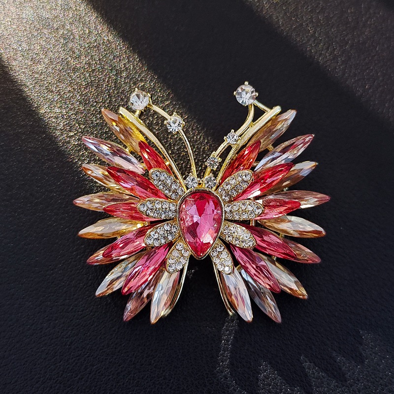 Schmetterling Brosche Für Damen Vintage Kristall Phönix Schmuck_voghion.com