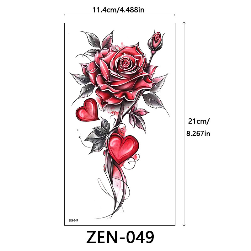 新品跨境 ZEN小全臂纹身贴半臂纹身贴动物花朵万圣节纹身贴tattoo|undefined