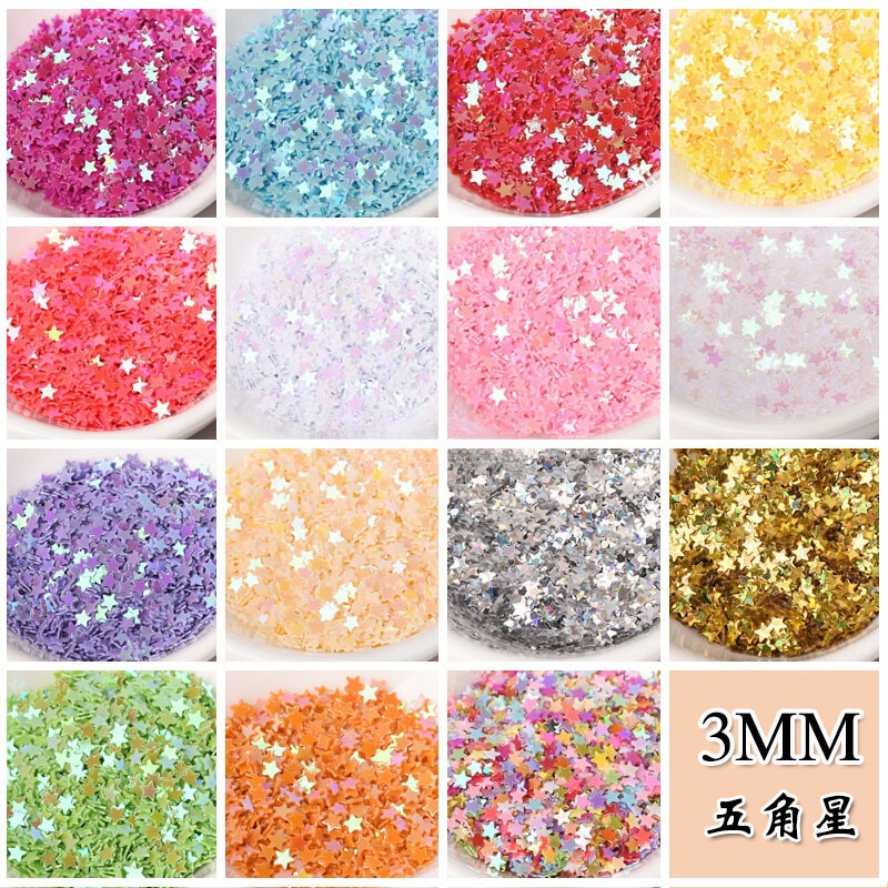 3mm Star Pentagram Sequins Mini Glitter Nail Art Eye Makeup Glue Filled DIY Accessories Clothing Accessories