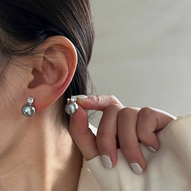Сережки из органических жемчужин, серебряная игла, образец серебра 925, стиль лёгкой роскоши, коллекция 2023