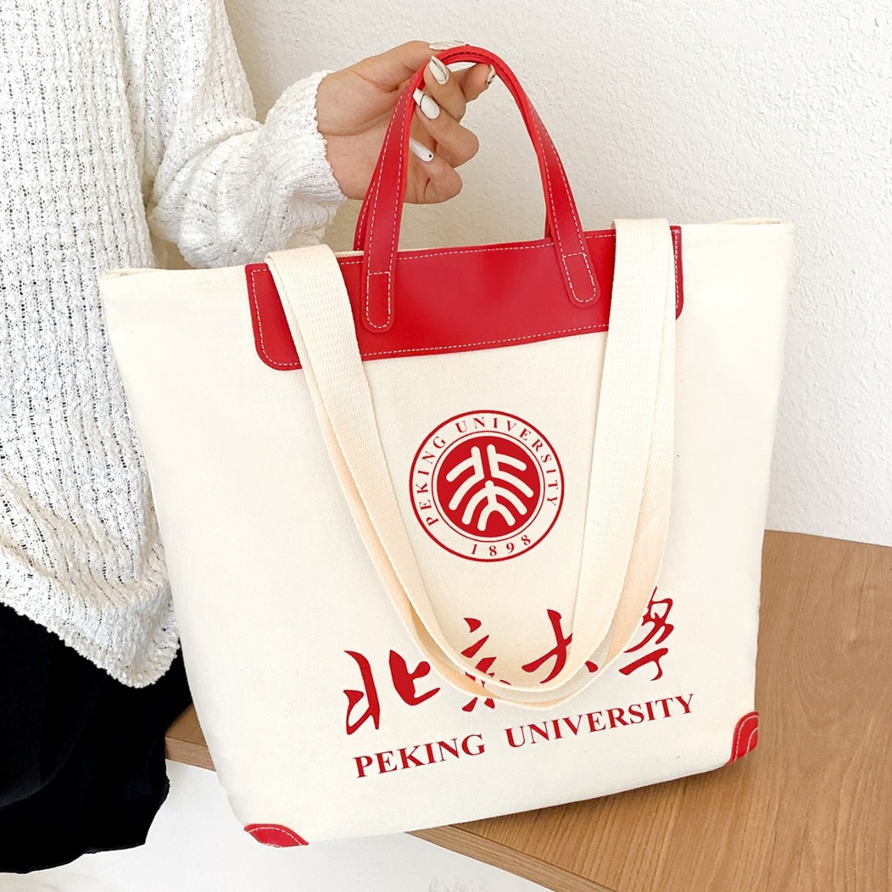 帆布袋图案logo托特包大容量真皮包帆布包企业学校礼品袋手提