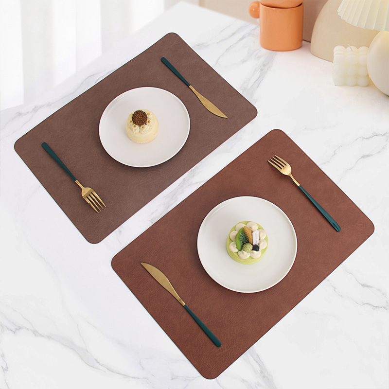 Spot mantel de cuero de pvc impermeable de doble capa patrón de cuero cuadrado mantel occidental mantel aislante de hotel mantel de mesa hogar