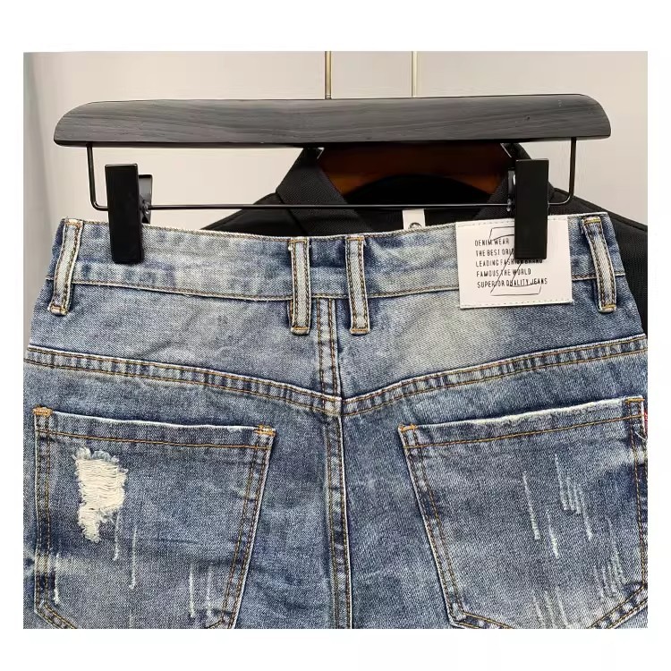 Men's Loose Fit Ripped Distressed Denim Shorts Summer Casual Retro Trendy Five Point Versatile_mkmklike.com
