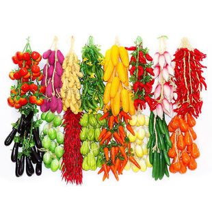 Real Vegetable and Fruit String Pendant Hotel Kindergarten Farmhouse Decoration Northeast Style Fake Horticultural Office