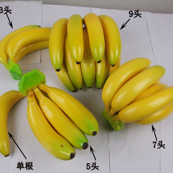 Simulated Banana, Plantain Banana Bunch, Food Props, Fruit Models, Orange, Lemon, Watermelon, Apple, Wholesale from Manufacturer Simulated Banana, Plantain Banana Bunch, Food Props, Fruit Models, Orange, Lemon, Watermelon, Apple, Wholesale from Manufacturer
