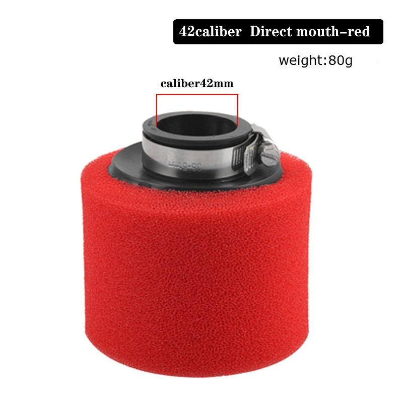 レッド 42MM ストレートスポンジ エアフィルター