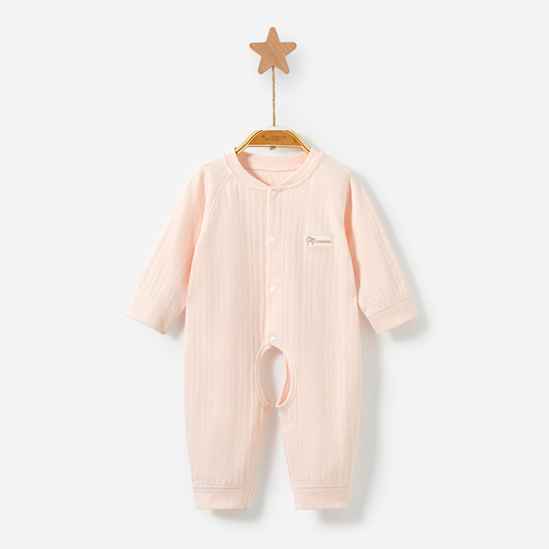 Mono para bebé para primavera, otoño e invierno, ropa de dormir unisex, pelele de algodón puro con abertura en la entrepierna, ropa para recién nacido.