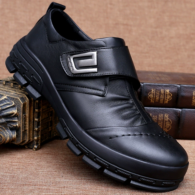 2024 новые кожаные кожаные повседневные кожаные туфли мужские впитывающие пот против запаха круглая головка толстая подошва бизнес дышащая подошва мягкая кожаная подошва