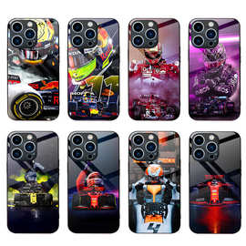赛车个性手机壳F1苹果15pro钢化玻璃创意iphone14保护套周边适用