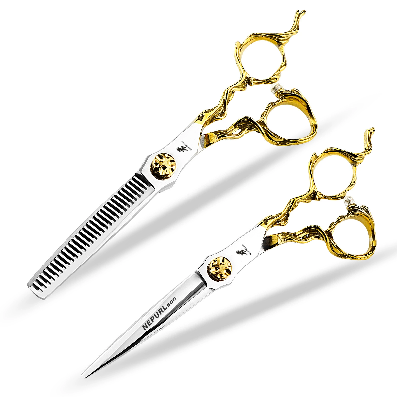 6.0inch парикмахерских ножниц Naipson с полузолотой ручкой, ножницы для стрижки волос, плоские ножницы, ножницы для челки, филировочные ножницы.