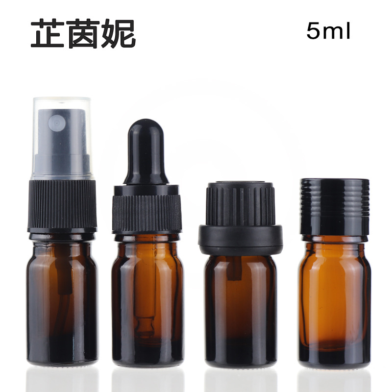 5ml茶色精油瓶 棕色玻璃滴管瓶 滴剂分装瓶 化妆品试用装小样瓶