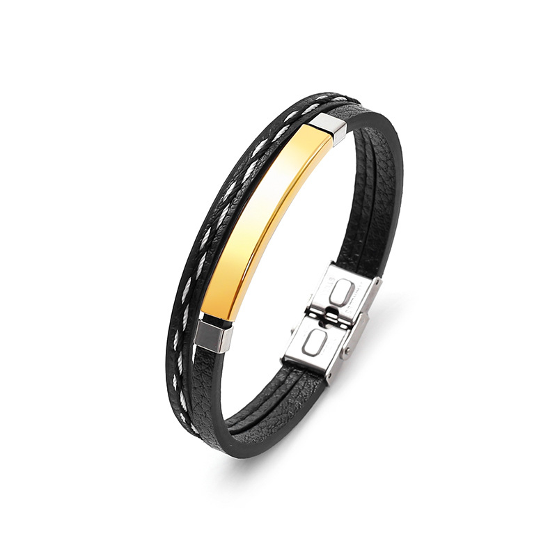 Spot al por mayor simple y versátil creativo nuevo estilo de acero de titanio pareja pulsera coreana personalidad de moda pulsera tejida a mano