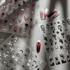 YITU蚁图跨境星光膜万圣节蜘蛛幽灵美甲贴纸暗黑风装饰贴纸YT6743