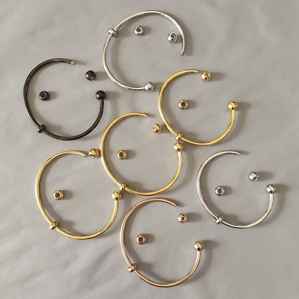 Metal titanium steel waterproof non-fading bracelet diy parent-child ball head can be unscrewed and twisted stainless steel opening bracelet