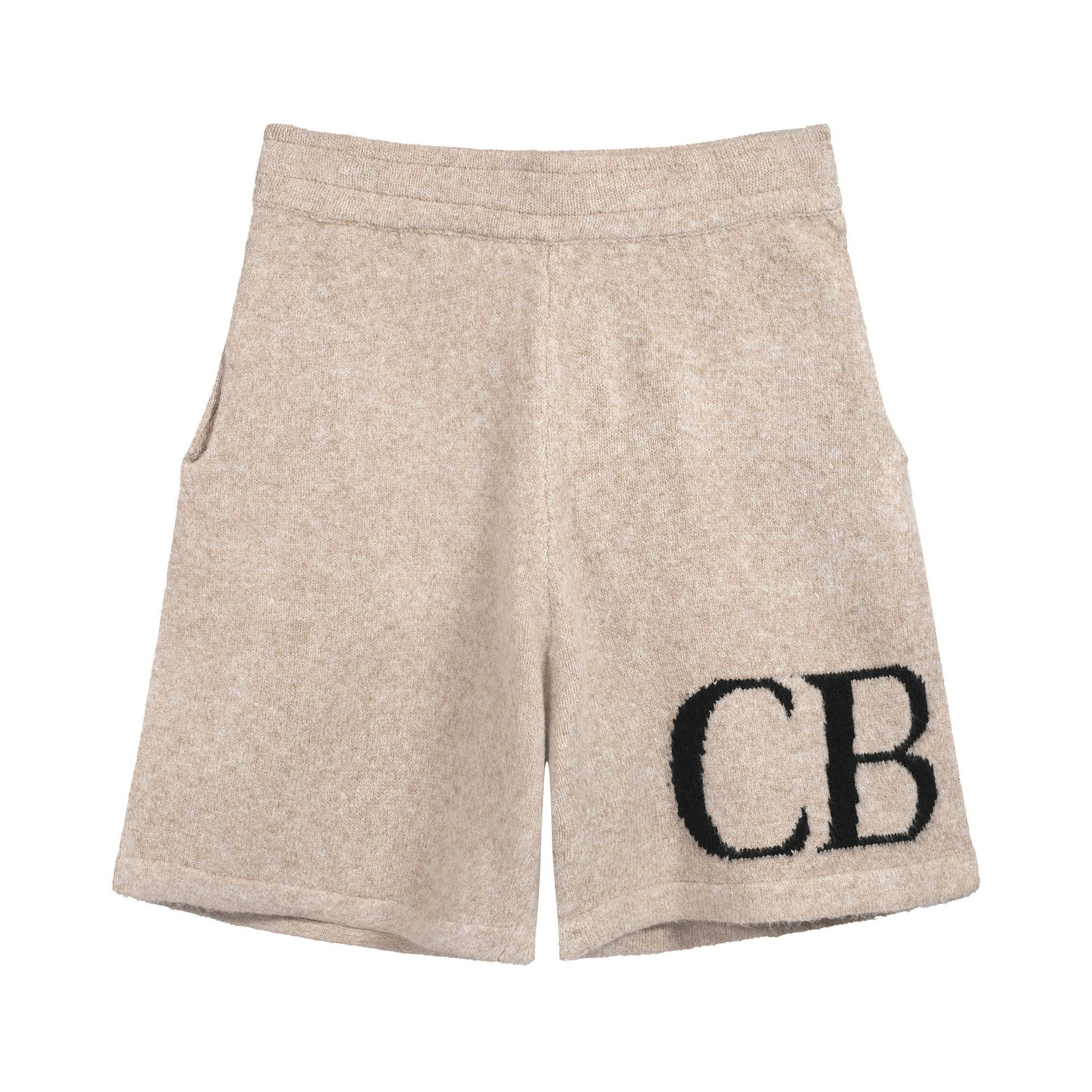Cole Buxton Shorts CB Logo Knit Beige