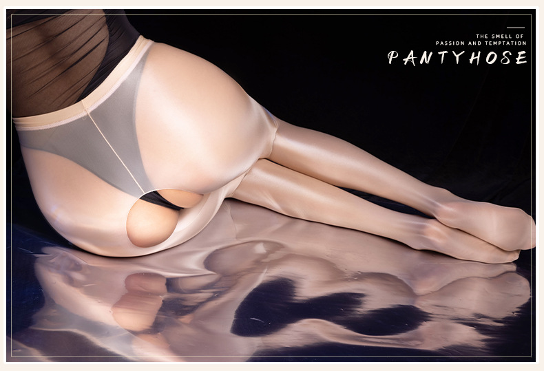 Tear-Resistant Open-Crotch Silk Stockings, Black Sheer Hosiery for Women, One Size — detail image 28