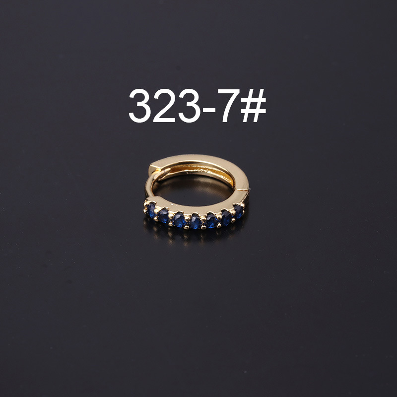 Henson joyería nuevo color medio circonio hebilla del oído estilo coreano popular punción pendientes moda pendientes solo HSPJ323