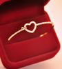 Bracelet heart-shaped, trend jewelry, accessory, Korean style, diamond encrusted, wholesale