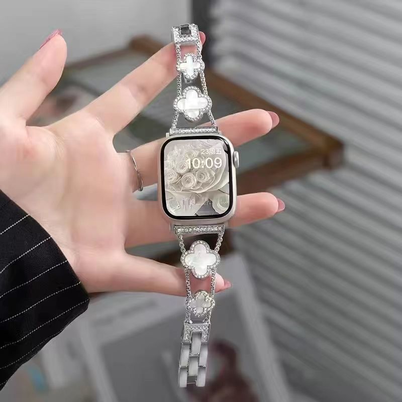 Apple iwatchS987654321世代の高度な気質の小さな香りのフリチラリア四つ葉のクローバーストラップに適しています。|undefined