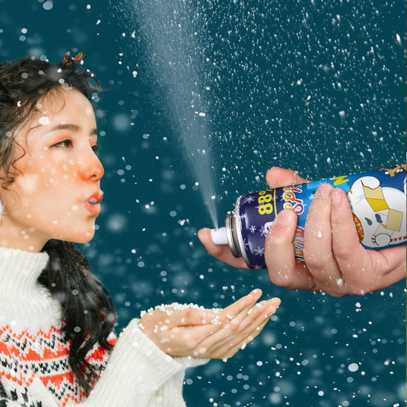 [Spray inflamable] arder nieve volante spray blanco de nieve hielo estrella de fuego simulación espuma de Navidad