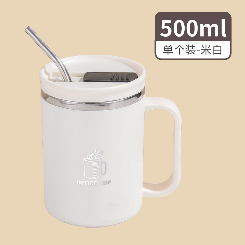 新款不锈钢咖啡杯男女简约个性马克杯办公便携带盖咖啡杯工厂供应|undefined