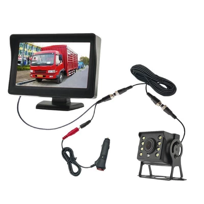 Car display: Display for Tricycles and Engineering - 5inch-aviation-single-head-chinese-bus-8-lights-10m-extension-cord-cigarette-lighter-black-border