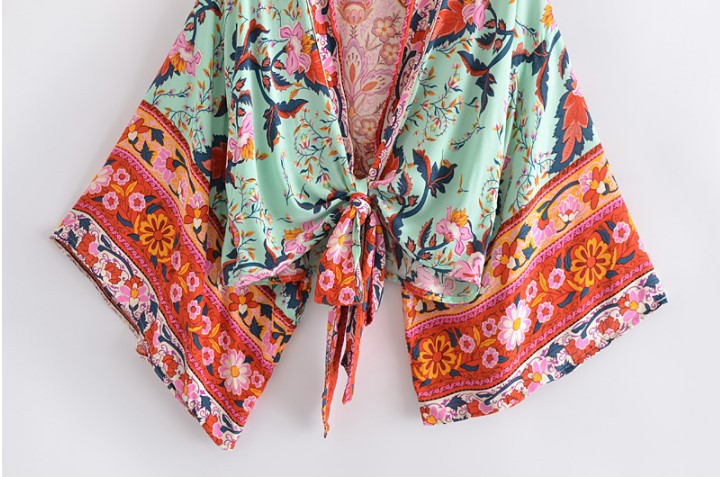 Camicetta donna boho scollo a v con maniche a pipistrello stampa_voghion.com